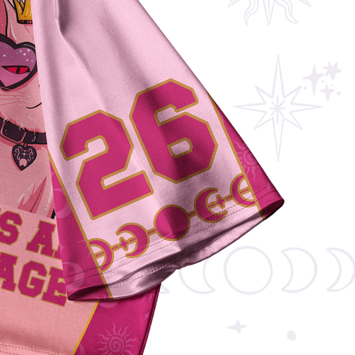 Purplehecate Bad Attitude Pink Cat Smoking Queen Crop Jersey Top