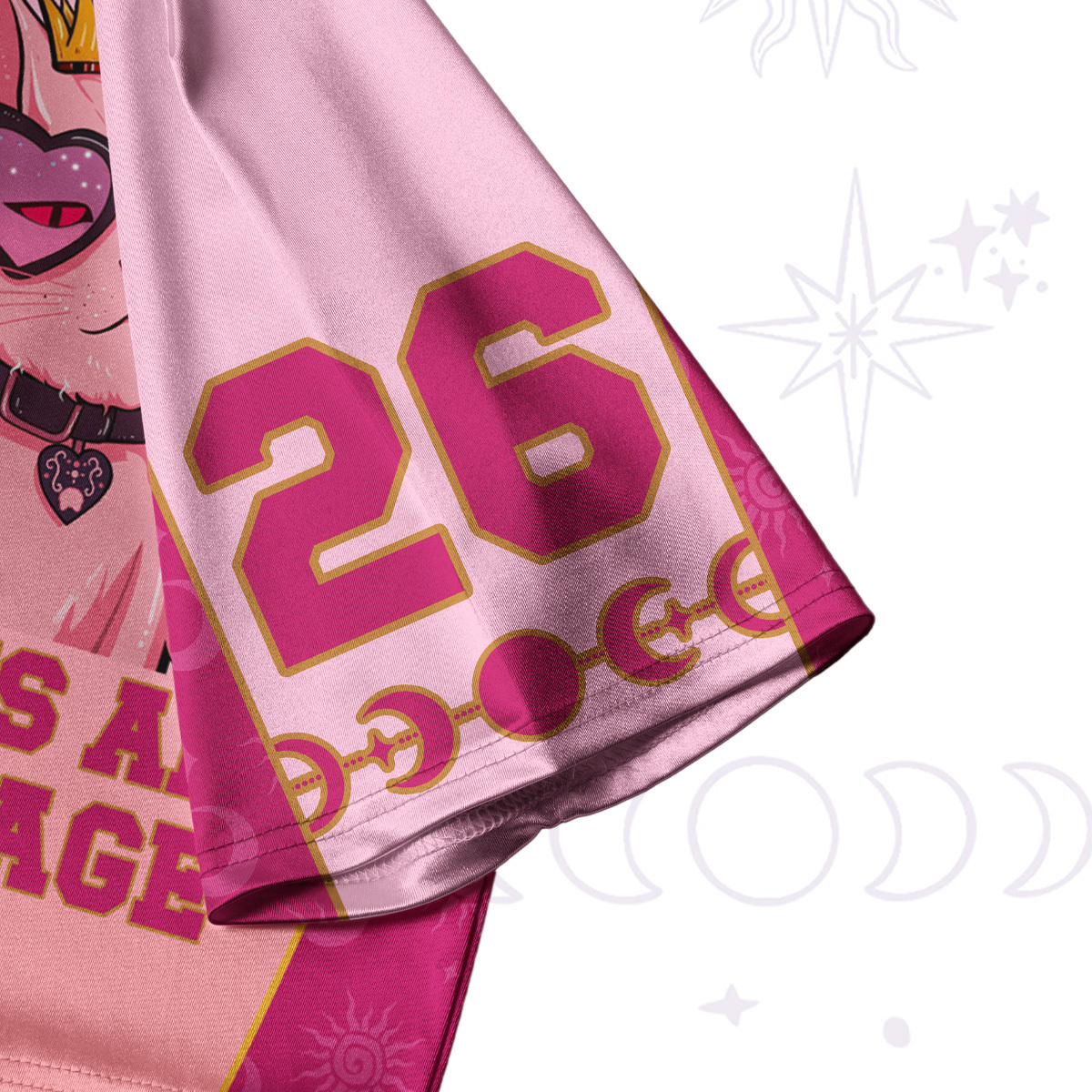 Purplehecate Bad Attitude Pink Cat Smoking Queen Crop Jersey Top