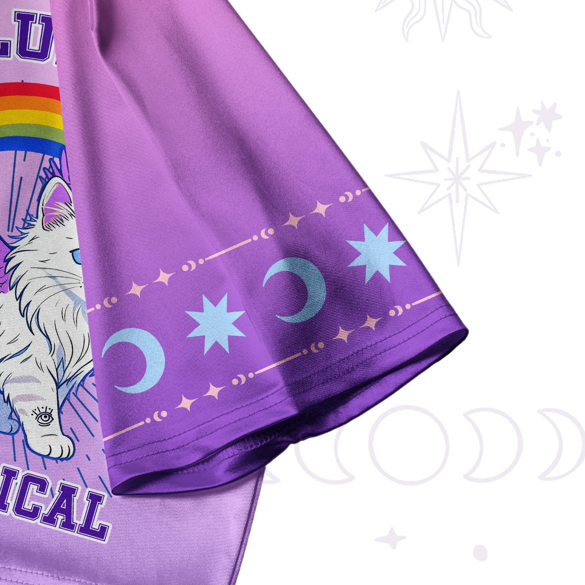 Purplehecate Fluffin Meowgical Crop Jersey Top