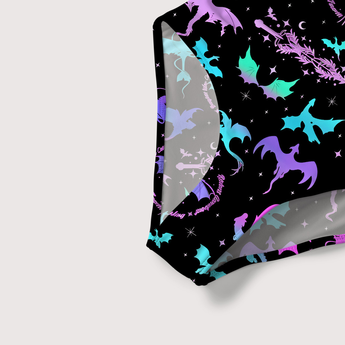 Purplehecate Neno Fantasy Dragon Allover Slim-Strap Swimsuit