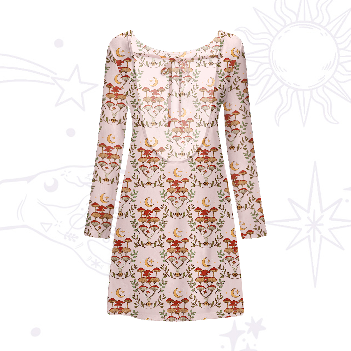 Purplehecate Psychedelic Mushrooms Beachwear Cover-Up Dress