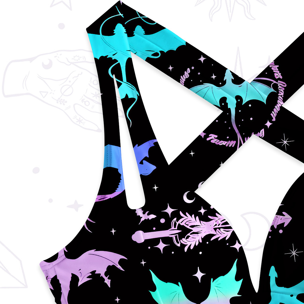 Purplehecate Neno Fantasy Dragon Allover One-Piece Swimsuit