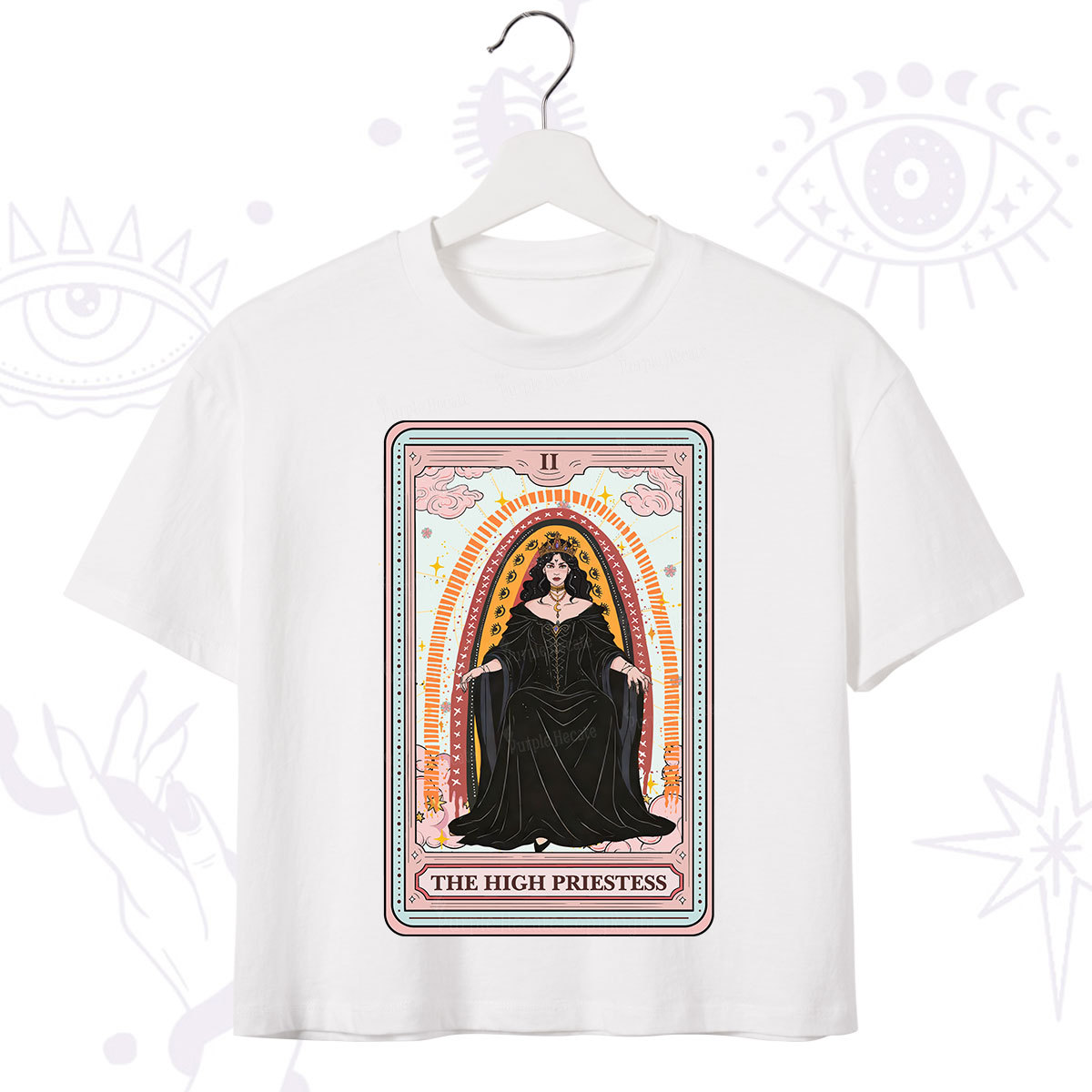 Purplehecate The High Priestess Tarot Crop T-Shirt