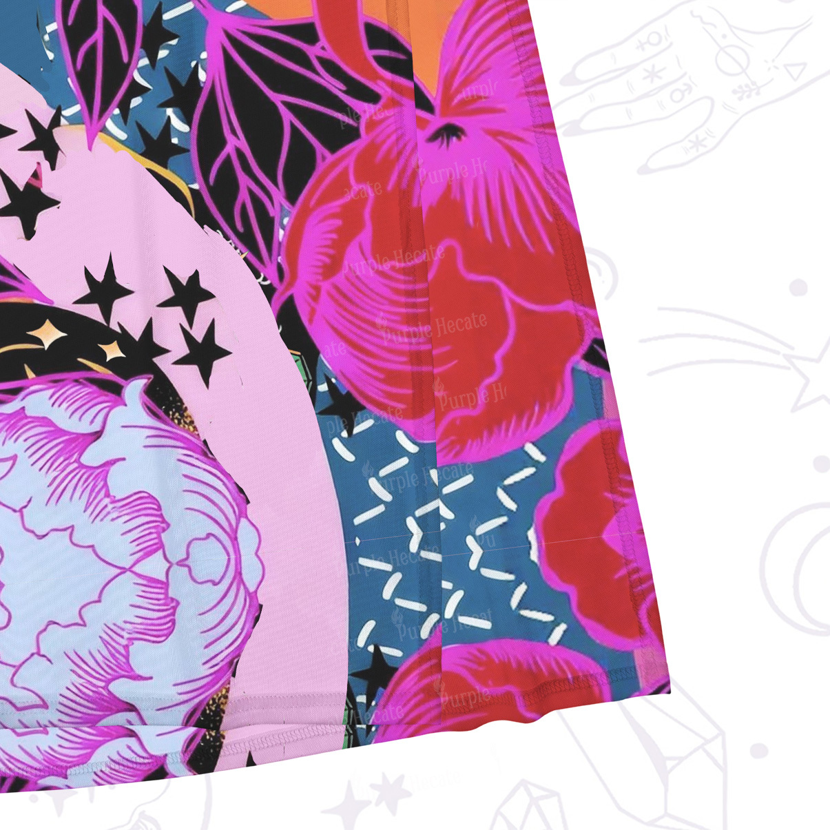 Purplehecate Enchanted Black Serpent & Floral Pattern Mesh Maxi Tank Beach Dress