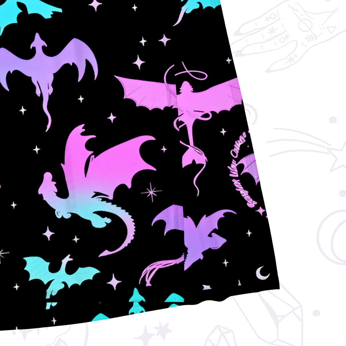 Purplehecate Neon Fantasy Dragon Allover Mesh Maxi Tank Beach Dress