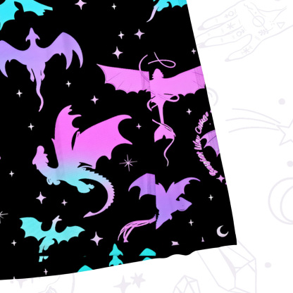 Purplehecate Neon Fantasy Dragon Allover Mesh Maxi Tank Beach Dress