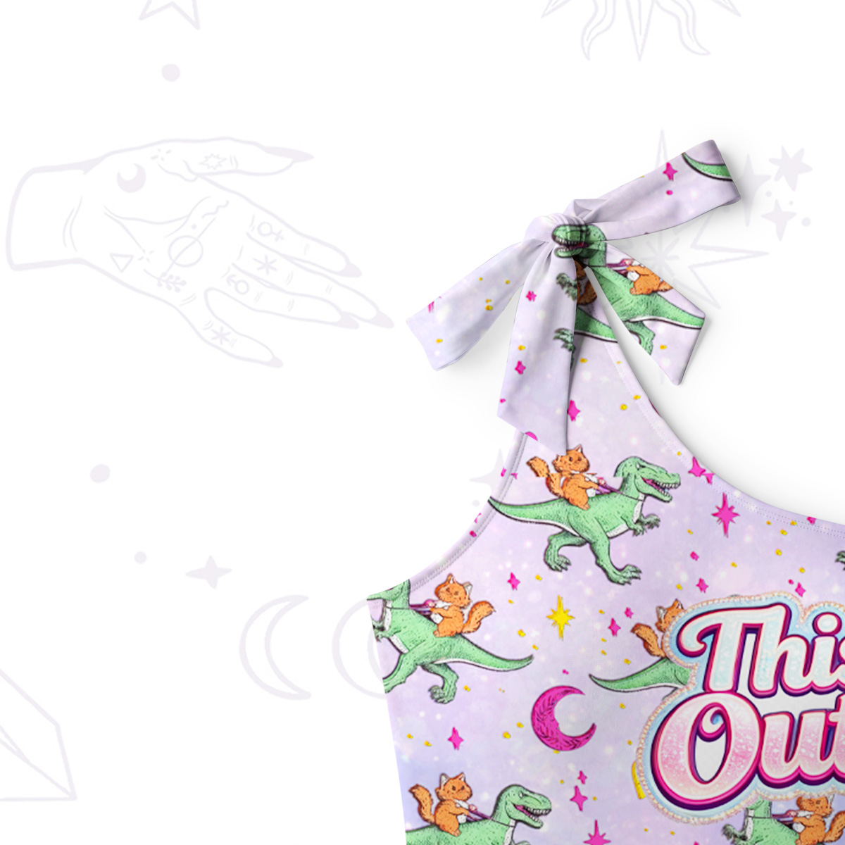 Purplehecate This is an Outrage One-Shoulder One-Piece Swimsuit