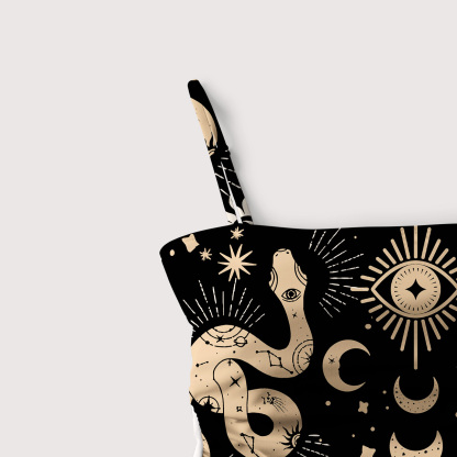 Purplehecate Divine Serpent Under the Moon Slim-Strap Swimsuit