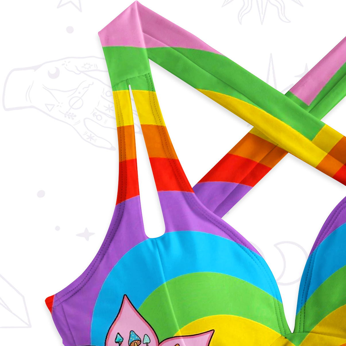 Purplehecate Psychedelic Hippie Blossom One-Piece Swimsuit