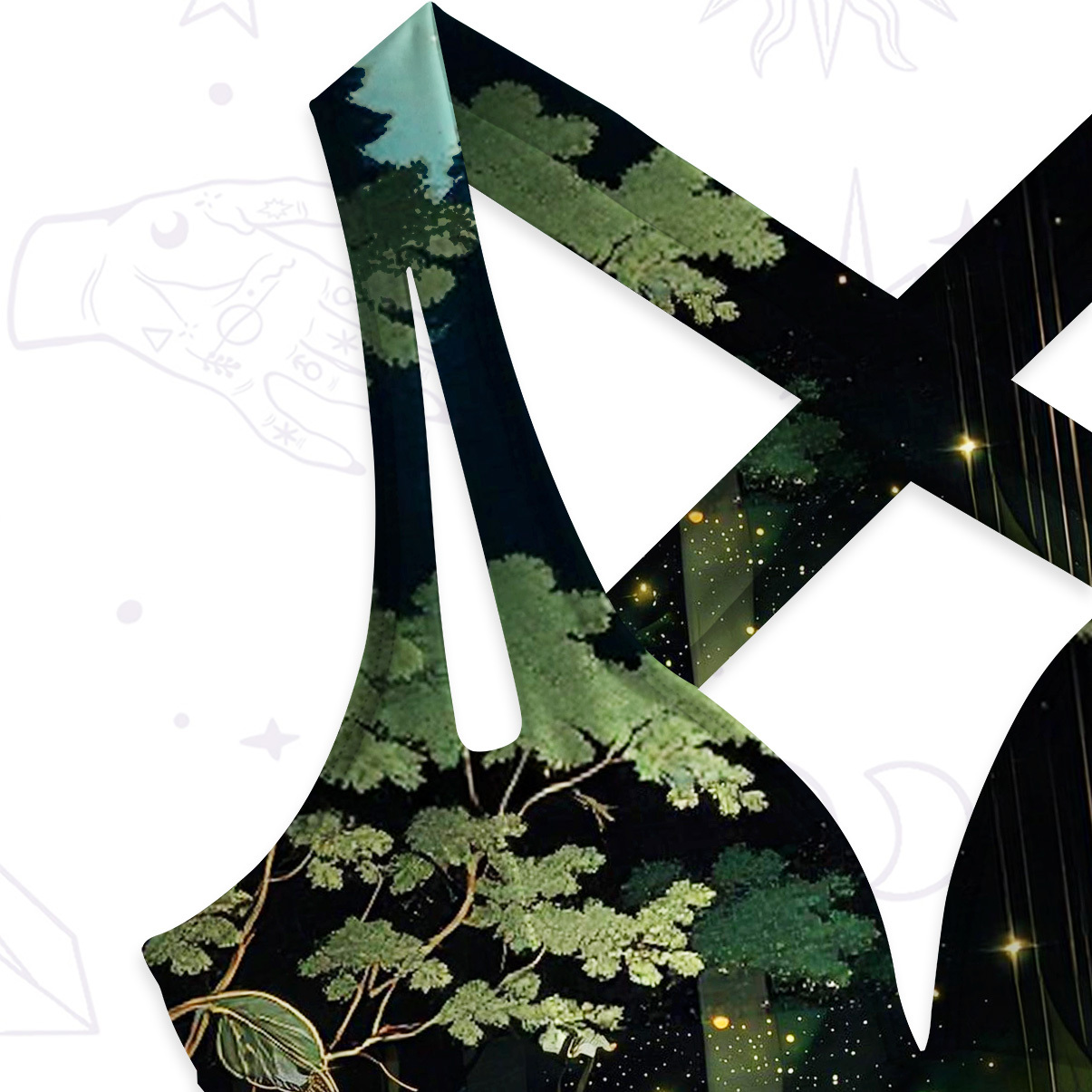 Purplehecate Enchanted Forest Fairy One-Piece Swimsuit