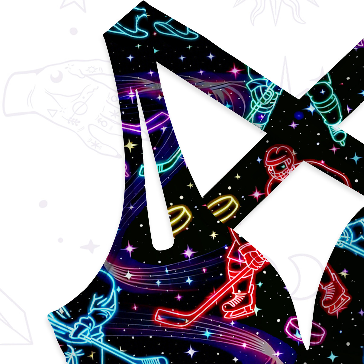 Purplehecate Neon Night Hockey One-Piece Swimsuit