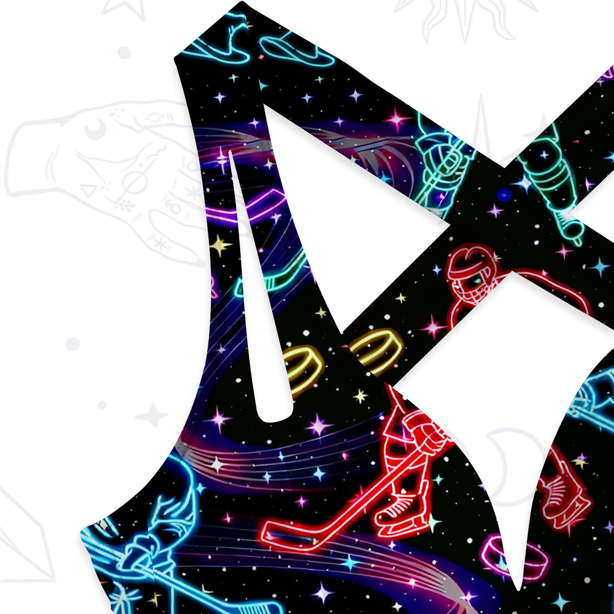 Purplehecate Neon Night Hockey One-Piece Swimsuit