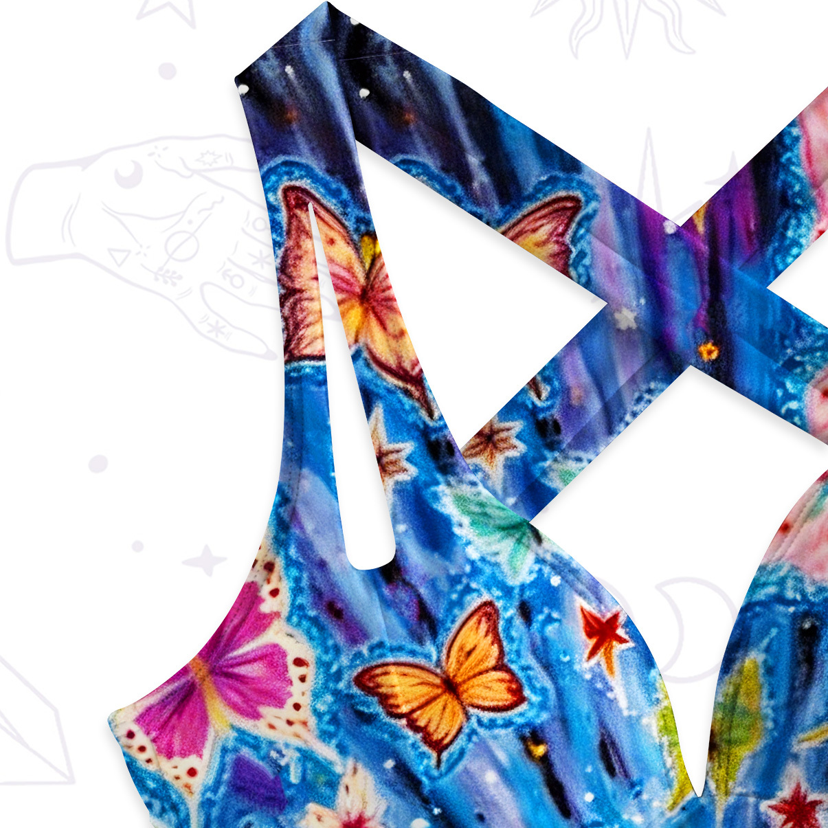 Purplehecate Radiant Heart Butterfly Bloom One-Piece Swimsuit