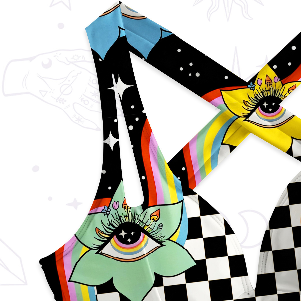 Purplehecate Enchanted Mushroom Eye Blossom One-Piece Swimsuit