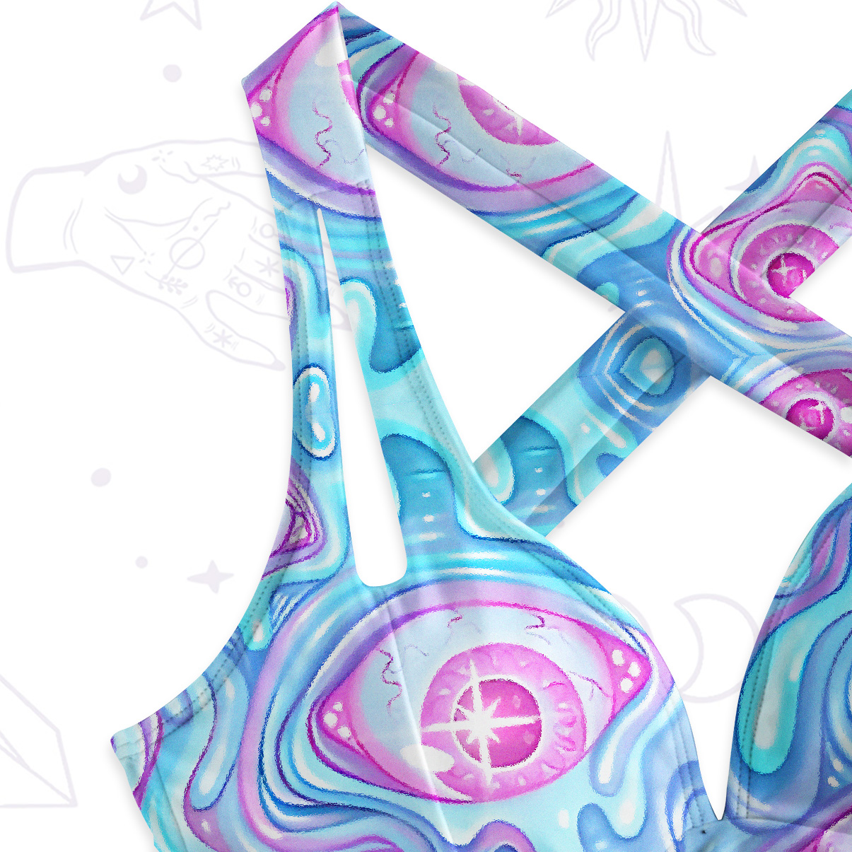 Purplehecate Pastel Flow Ocular One-Piece Swimsuit