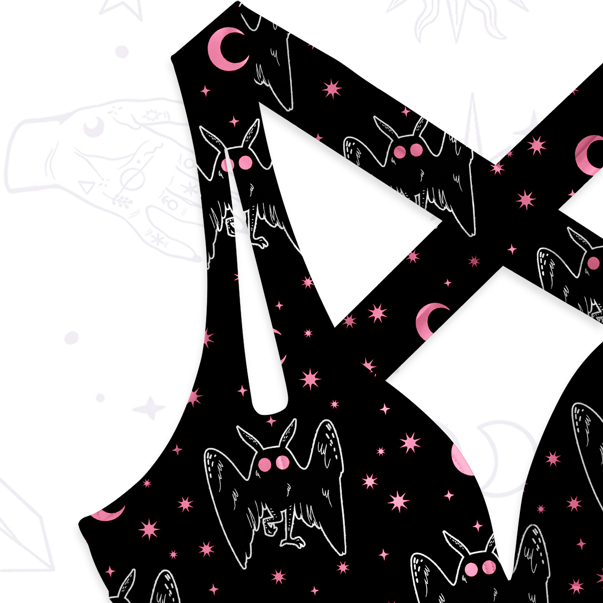 Purplehecate Witchy Mothman Night One-Piece Swimsuit