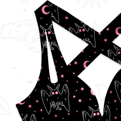 Purplehecate Witchy Mothman Night One-Piece Swimsuit