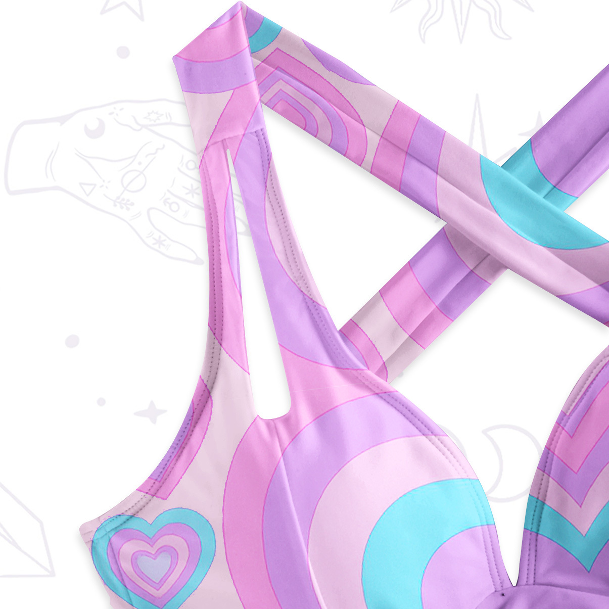 Purplehecate Soft Pastel Love Waves One-Piece Swimsuit