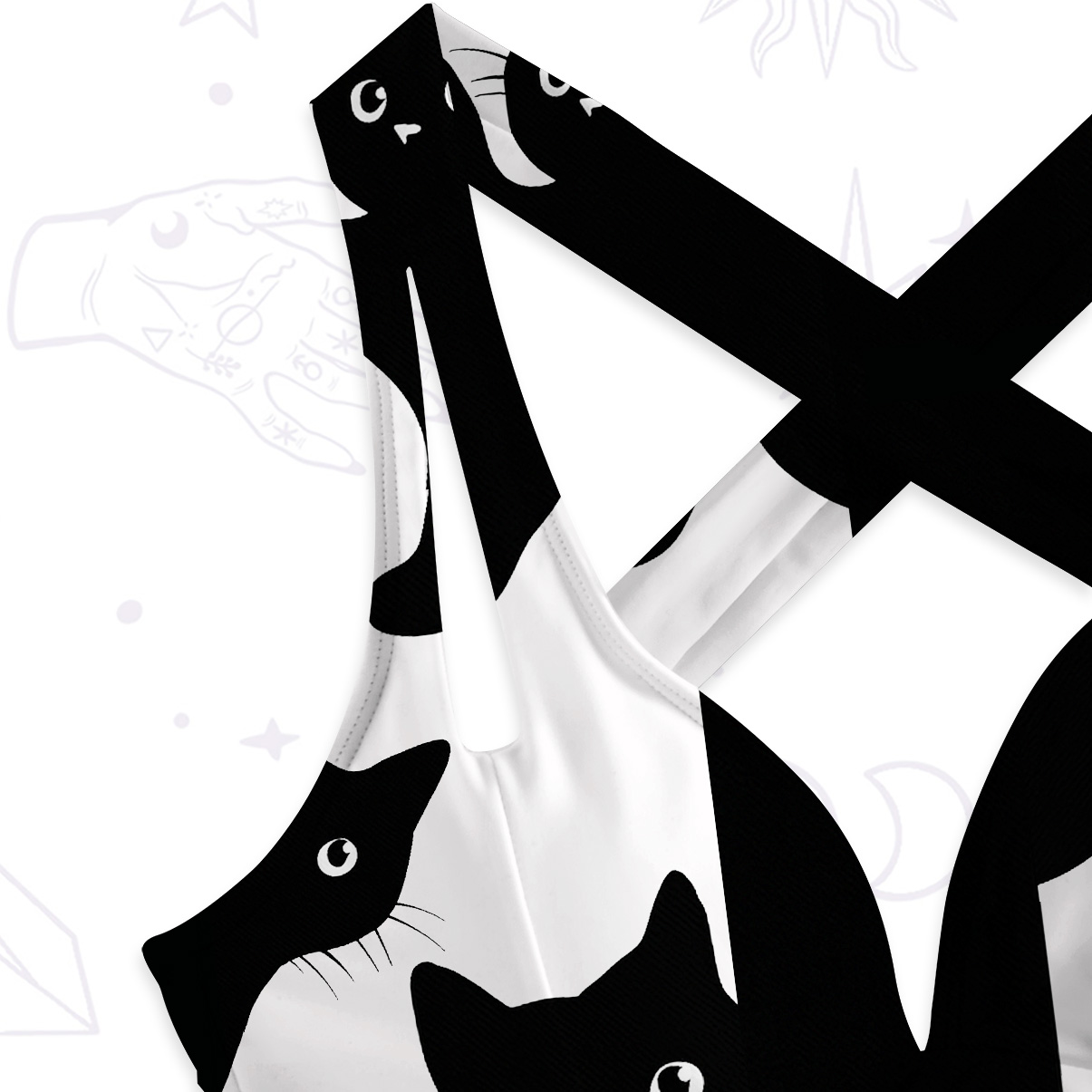 Purplehecate Peekaboo Cats One-Piece Swimsuit