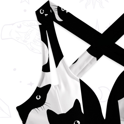 Purplehecate Peekaboo Cats One-Piece Swimsuit