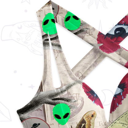 Purplehecate Cryptid Warning Collage One-Piece Swimsuit