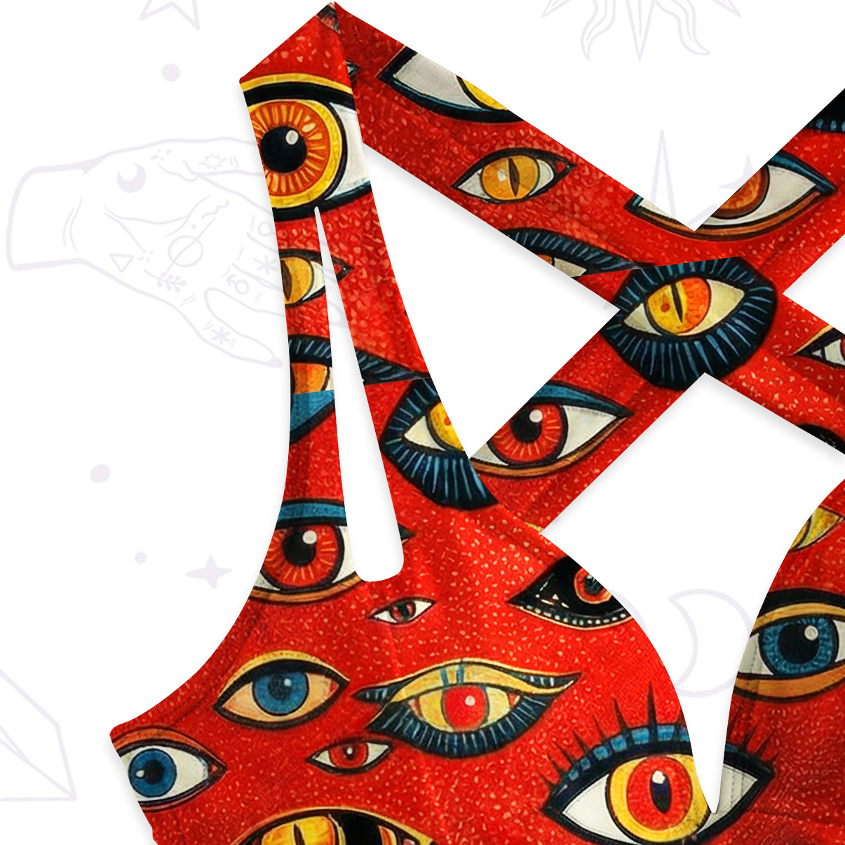 Purplehecate Cosmic Watcher Cat One-Piece One-Piece Swimsuit