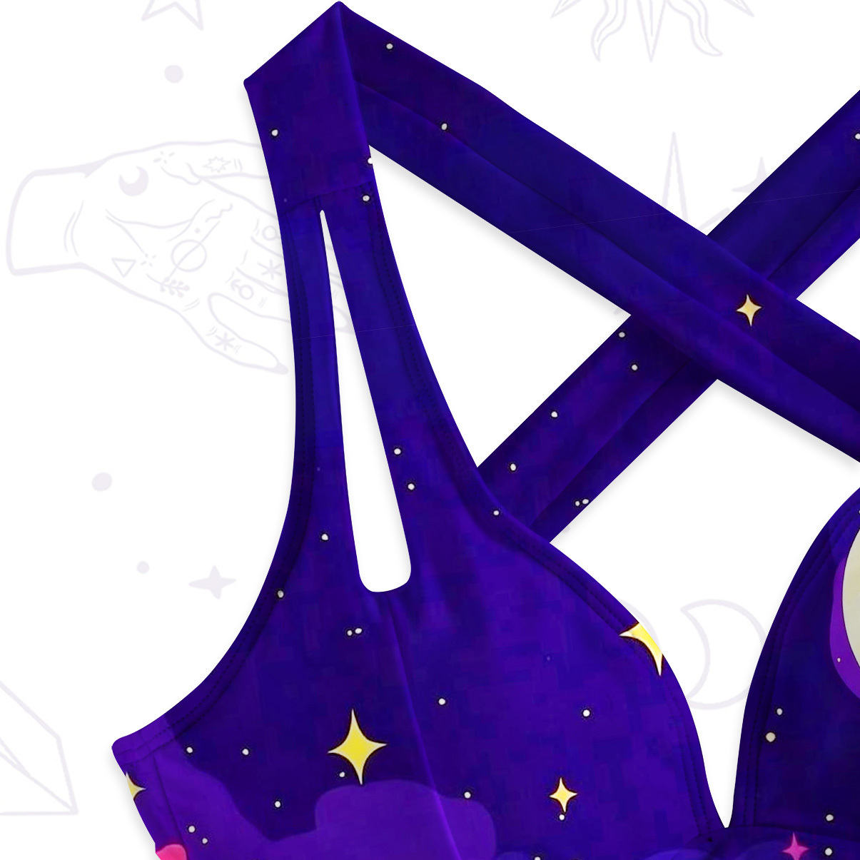 Purplehecate Midnight Cosmic Cat Fantasy One-Piece Swimsuit