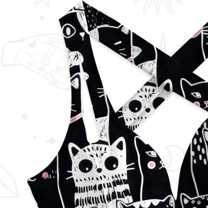 Purplehecate Cute Cat All Over Print One-Piece Swimsuit