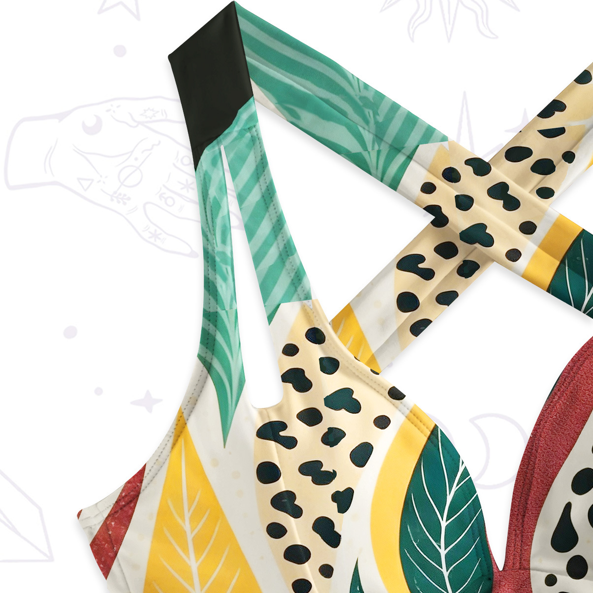 Purplehecate Mystic Forest Cat One-Piece Swimsuit