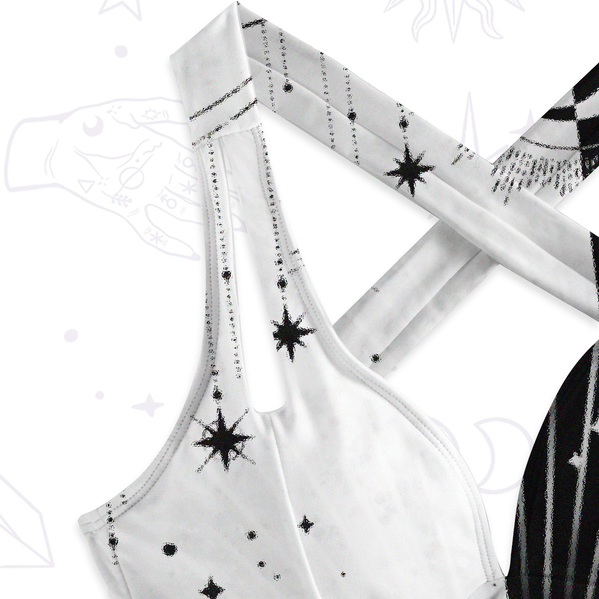 Purplehecate Mystic Duality Hands One-Piece Swimsuit