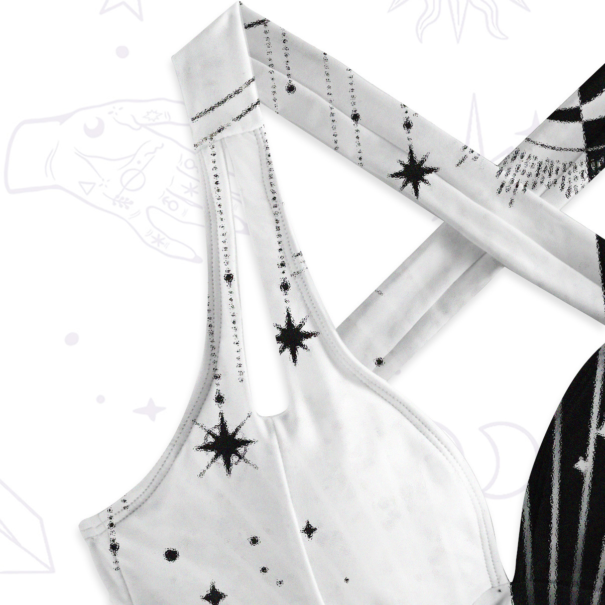 Purplehecate Mystic Duality Hands One-Piece Swimsuit