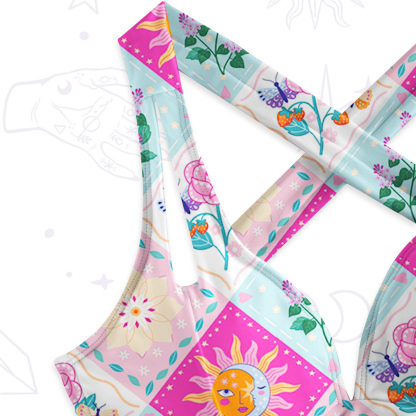 Purplehecate Celestial Sun & Moon Patchwork One-Piece Swimsuit