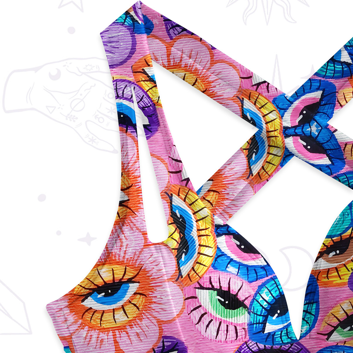 Purplehecate A World of Eyes One-Piece Swimsuit