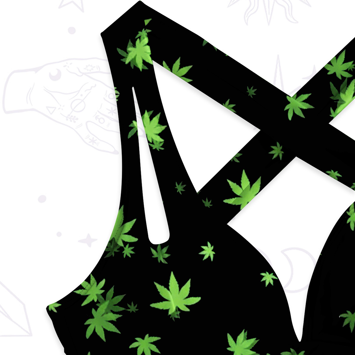 Purplehecate Trippy Glow Cat 420 Vibes One-Piece Swimsuit