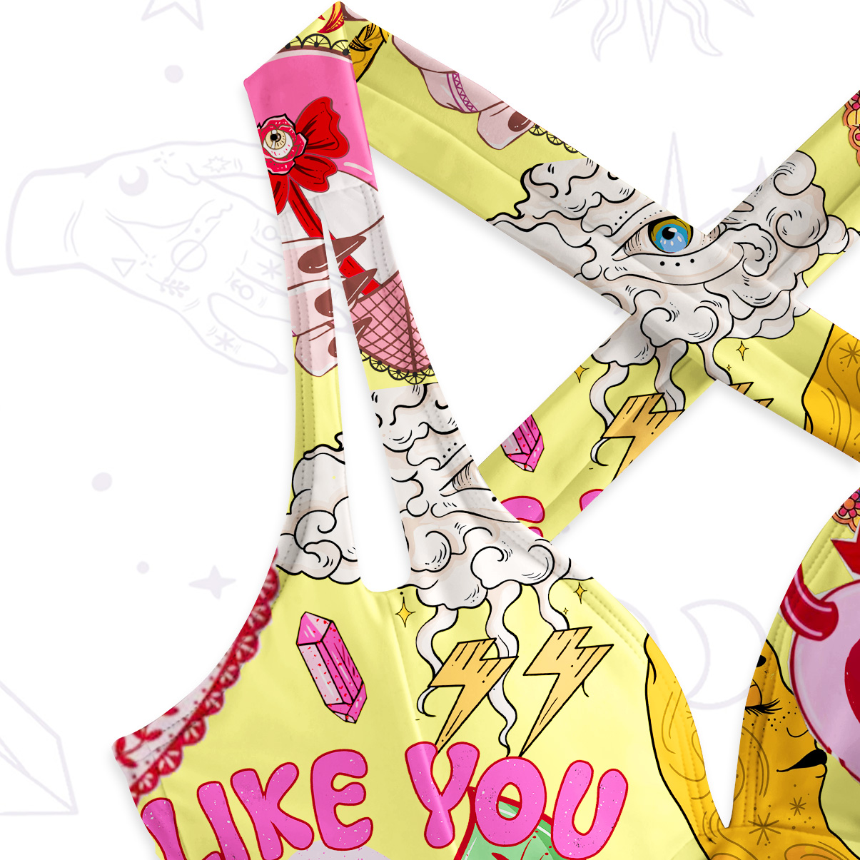 Purplehecate Hopeless Romantic Love Doodle One-Piece Swimsuit