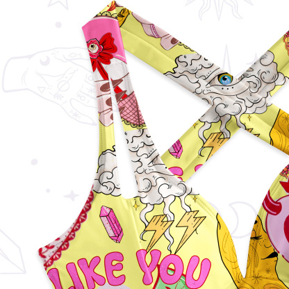 Purplehecate Hopeless Romantic Love Doodle One-Piece Swimsuit