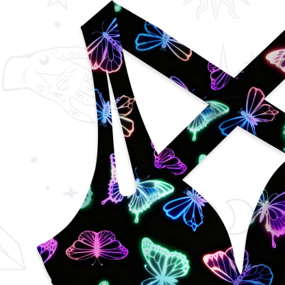 Purplehecate Neon Butterful One-Piece Swimsuit