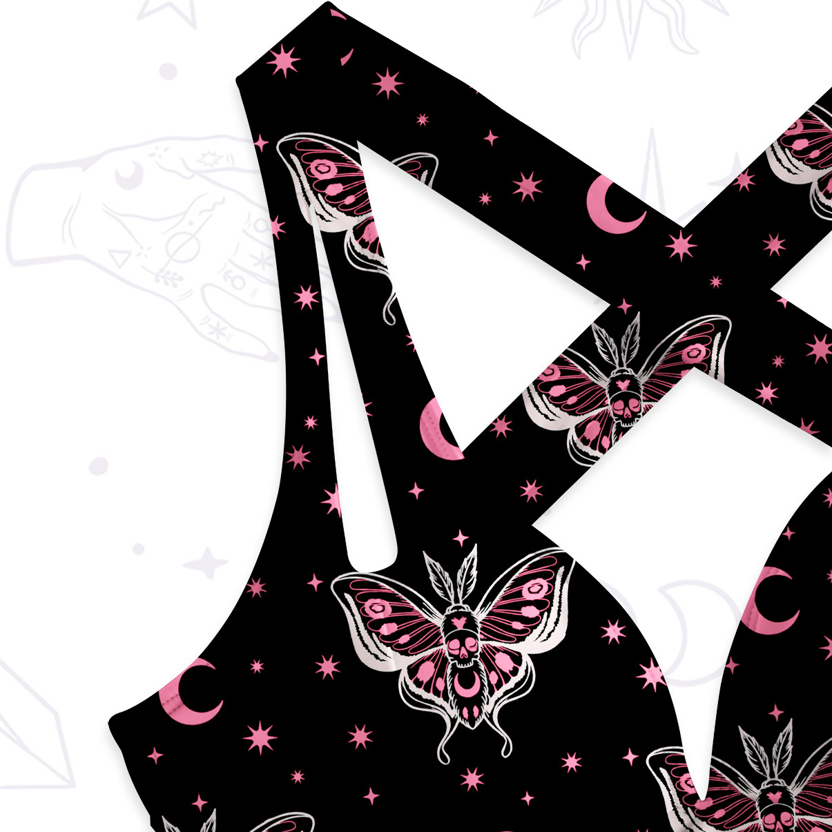 Purplehecate Witchy Lunar Moth Night One-Piece Swimsuit