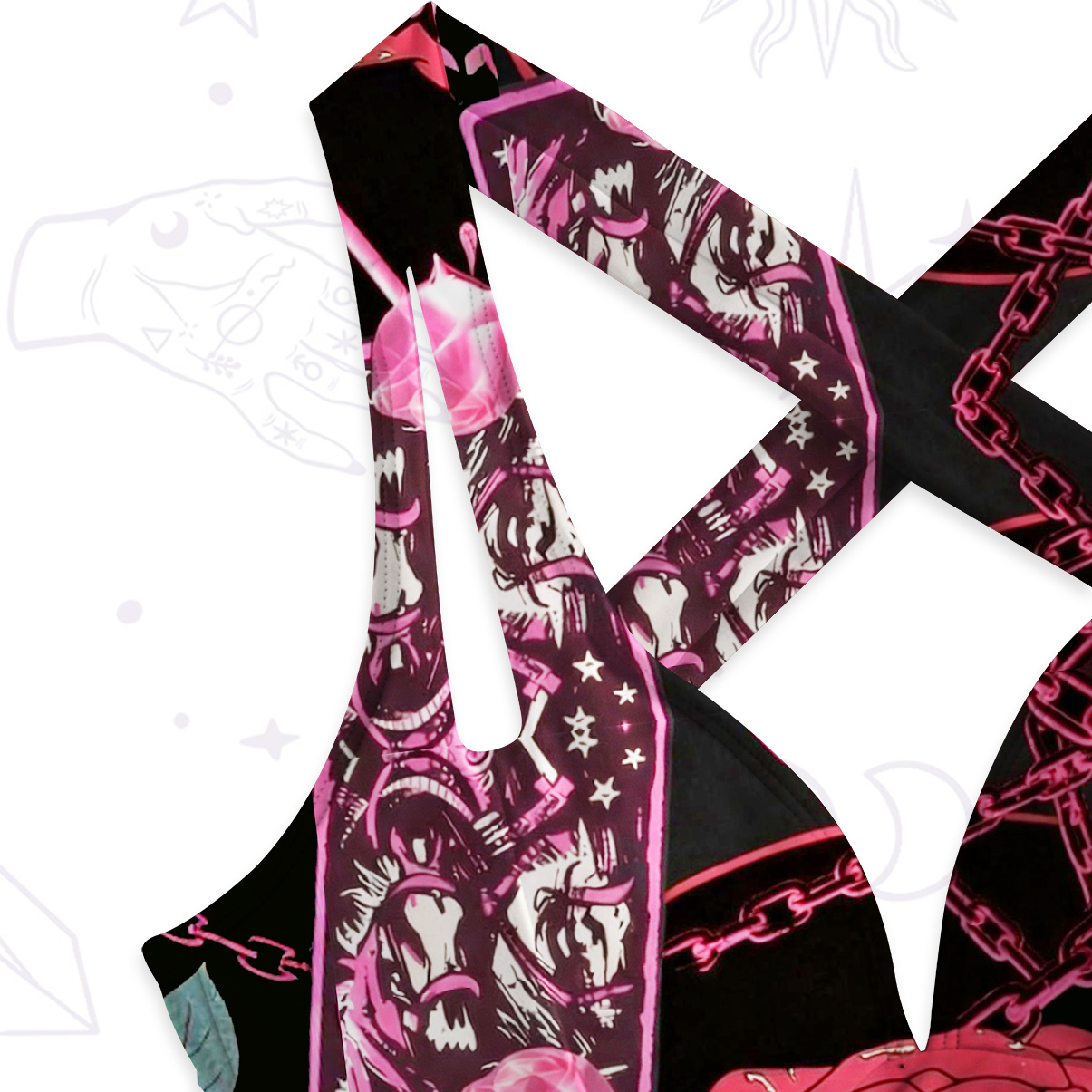 Purplehecate Pink Witch Spell One-Piece Swimsuit