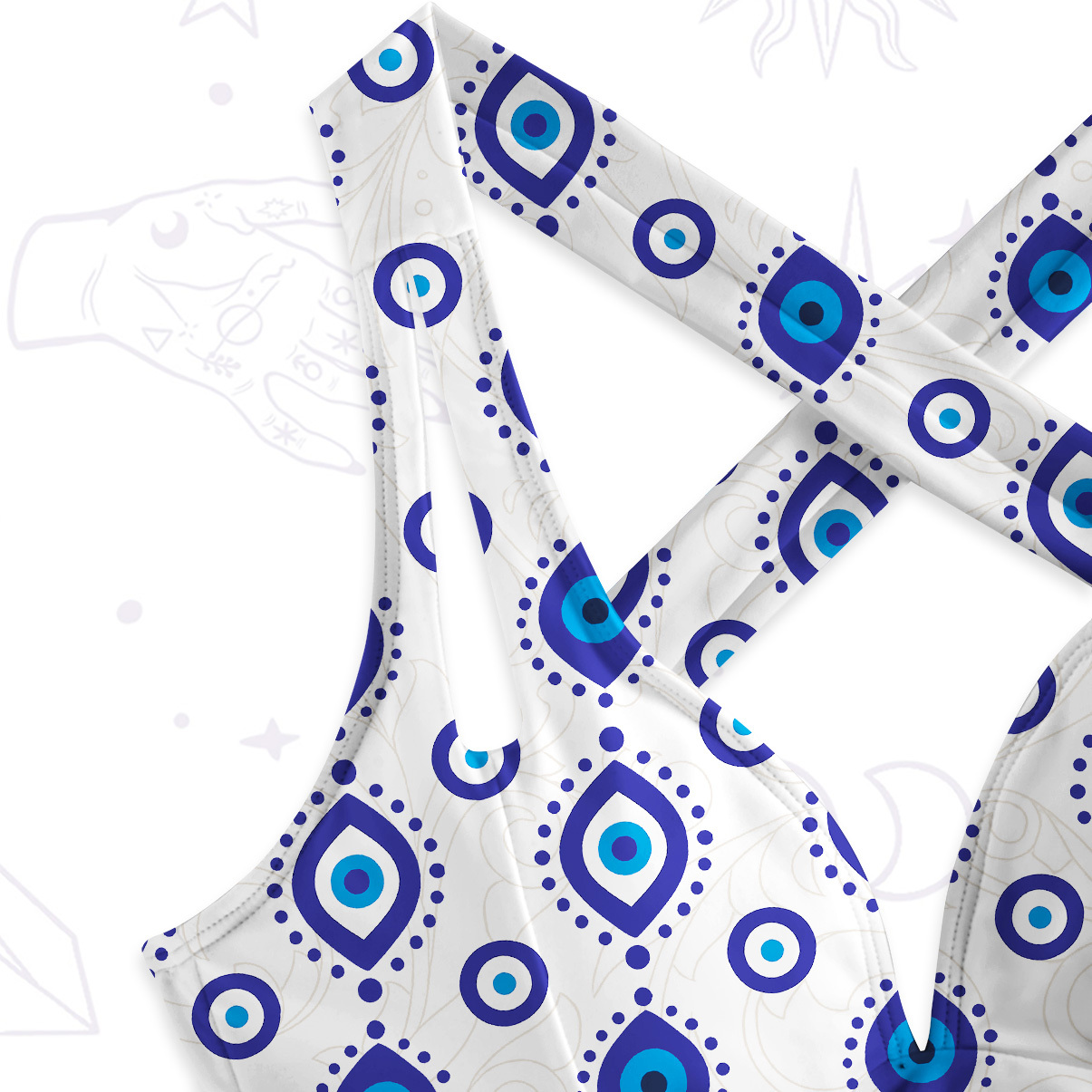 Purplehecate Evil Eye Protection One-Piece Swimsuit
