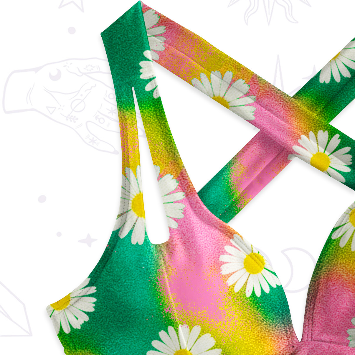 Purplehecate Enchanted Daisy Spring Romance One-Piece Swimsuit