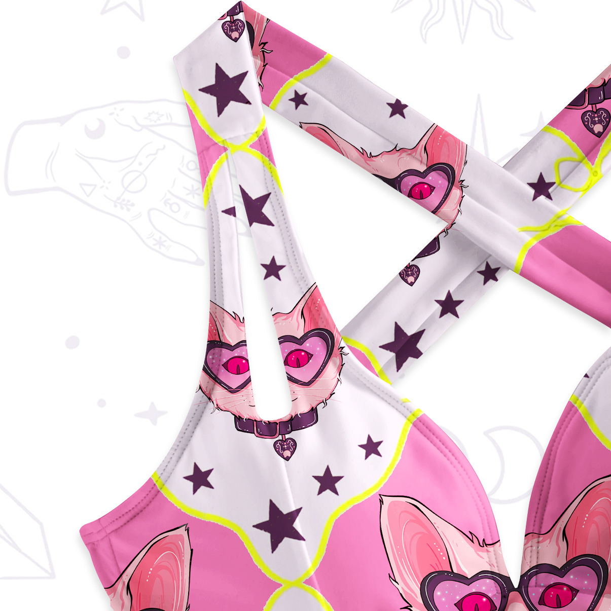 Purplehecate Slightly Wicked Cat One-Piece Swimsuit