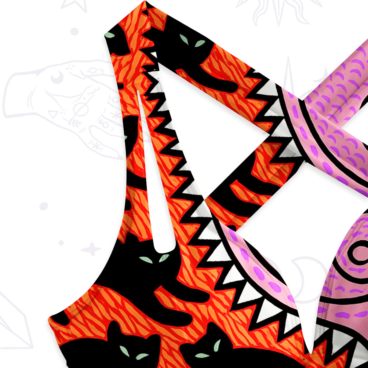 Purplehecate Cats for the Devil’s Feast One-Piece Swimsuit