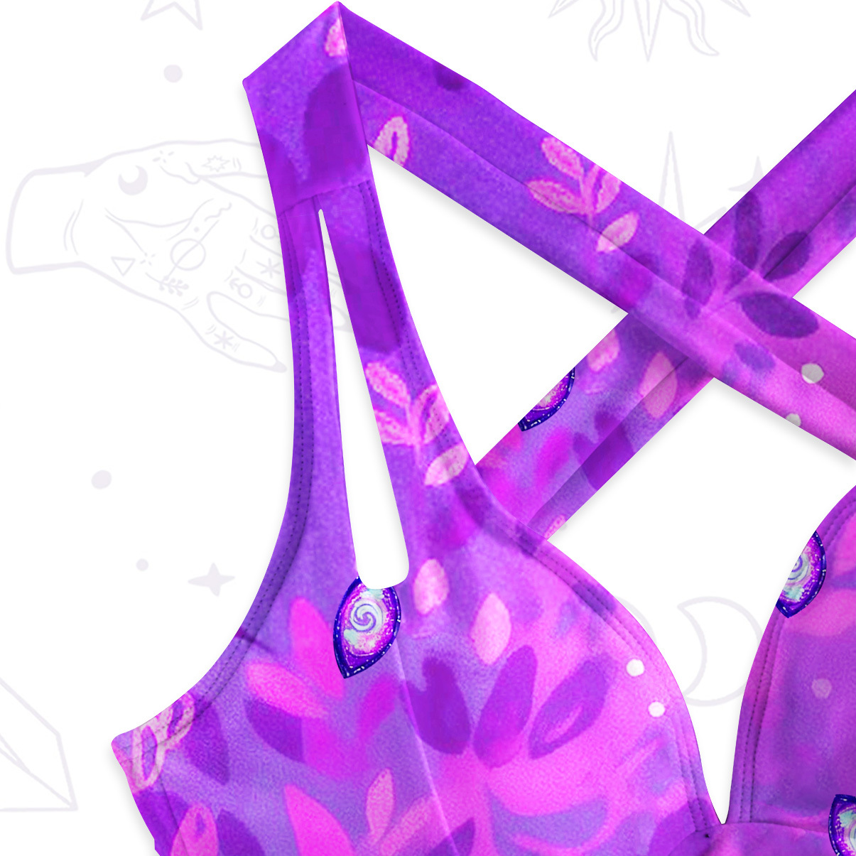 Purplehecate Witch’s Mystic Third-Eye Familiar One-Piece Swimsuit
