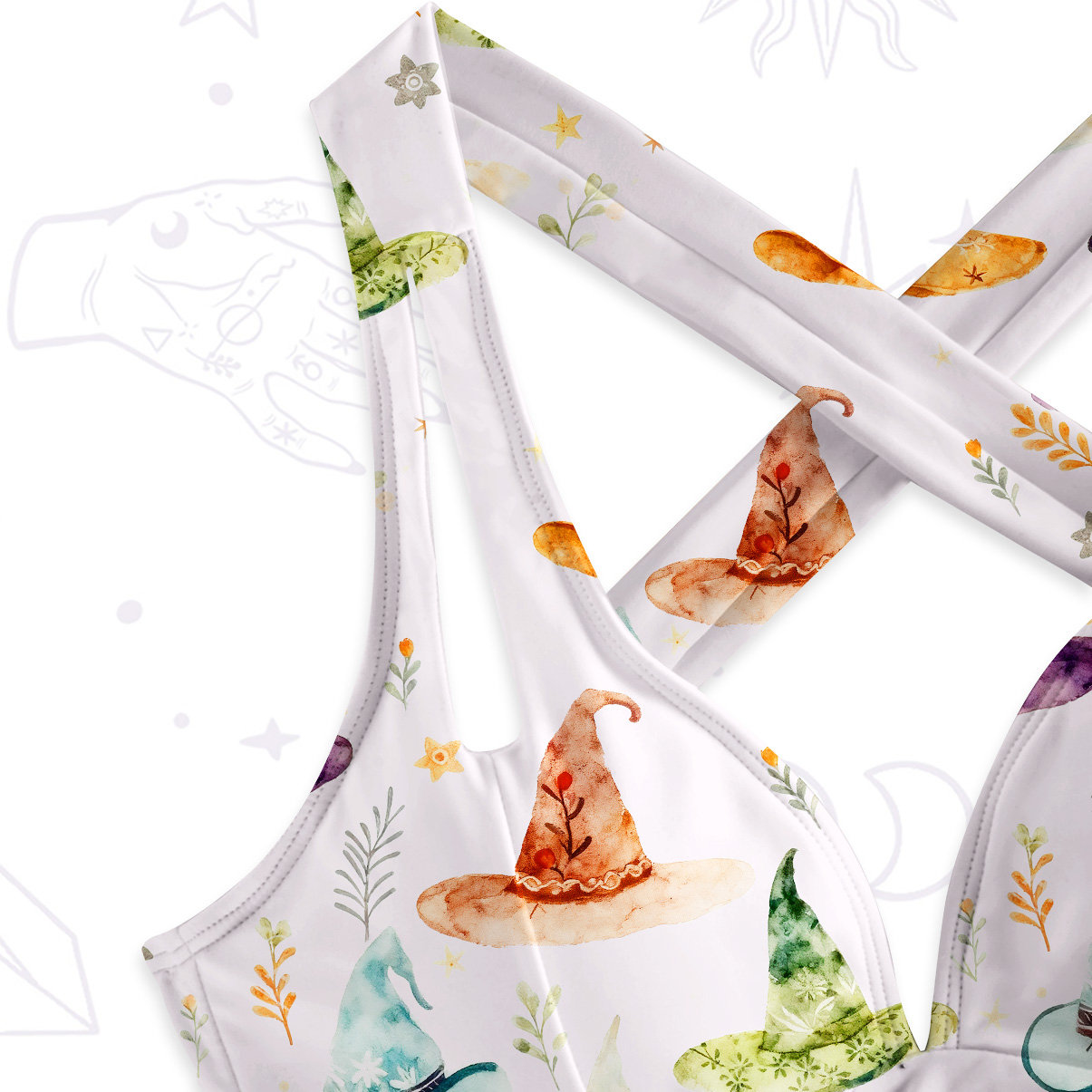 Purplehecate Witch Hat One-Piece Swimsuit