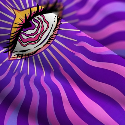 Purplehecate Sacred Eye Energy Flow Wide Straps Maxi Dress