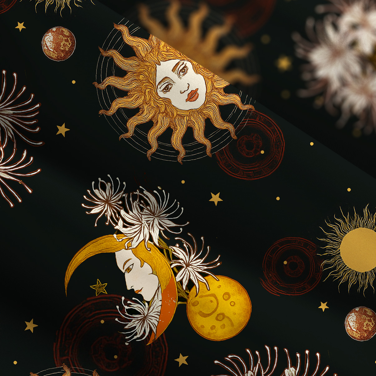 Purplehecate Stellar Symphony Wide Straps Maxi Dress