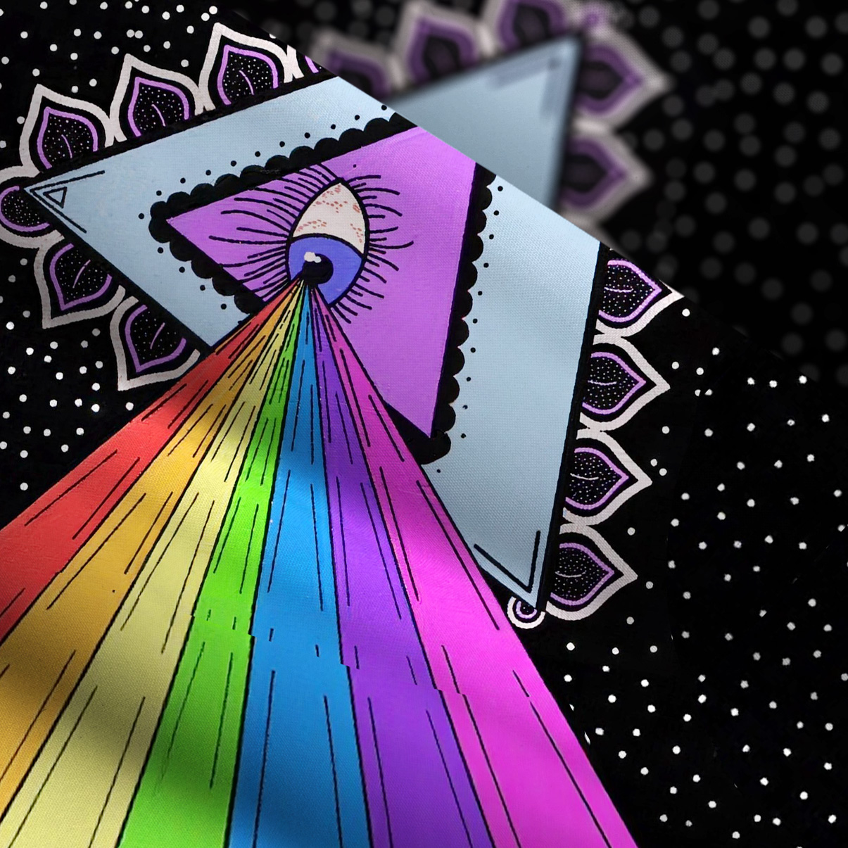 Purplehecate Prism of Rainbow Wide Straps Maxi Dress