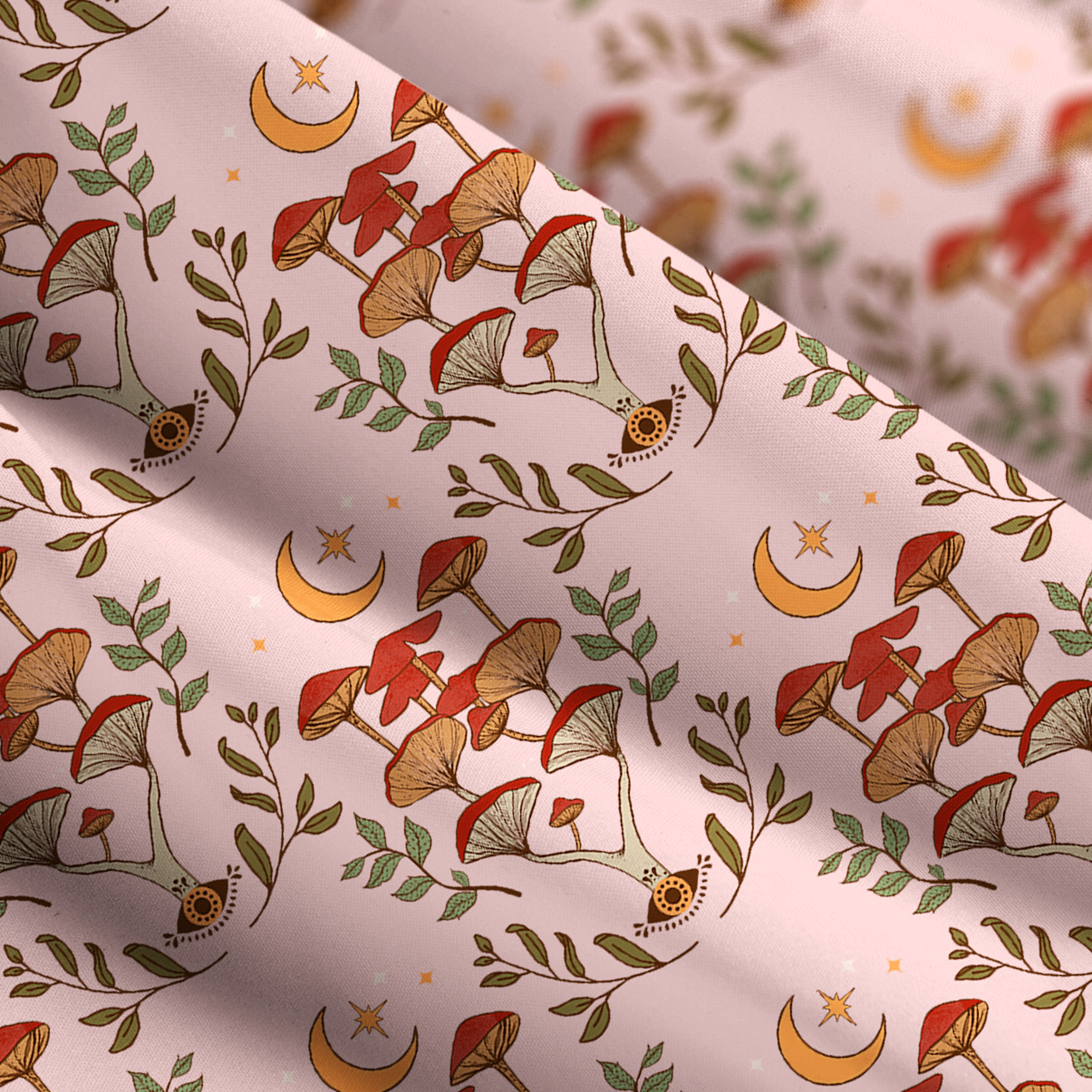 Purplehecate Psychedelic Mushrooms Wide Straps Maxi Dress