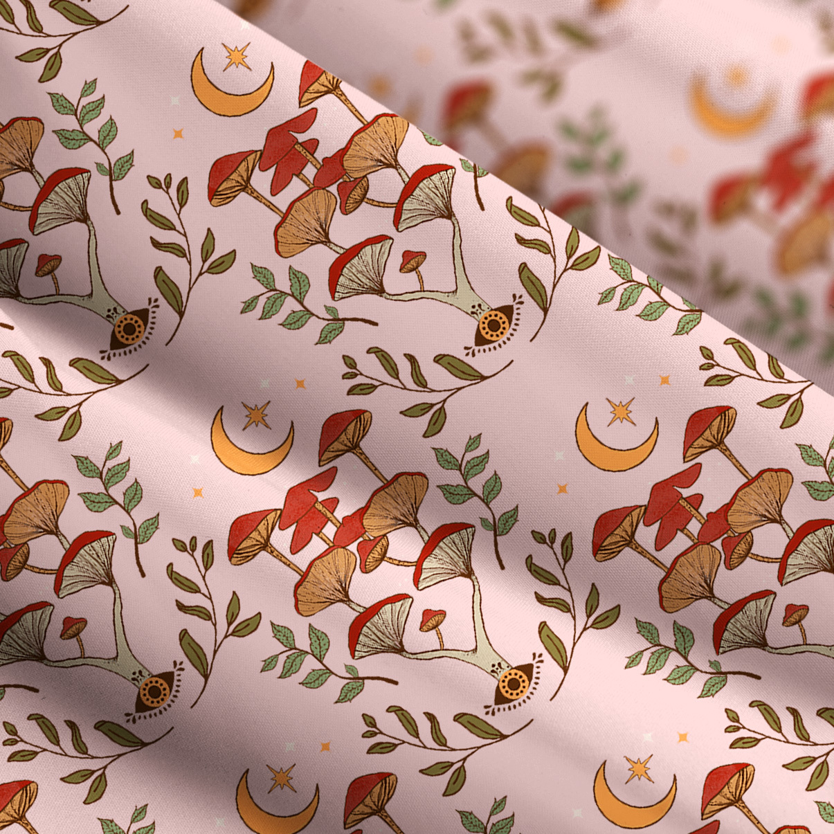 Purplehecate Psychedelic Mushrooms Wide Straps Maxi Dress